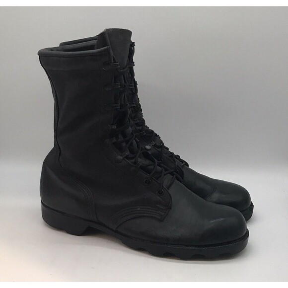 Vintage 1997 RO-SEARCH Black Leather Combat Boots Men’s 10.5W & 11W Mixed Size - Picture 1 of 14